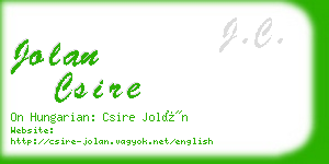 jolan csire business card